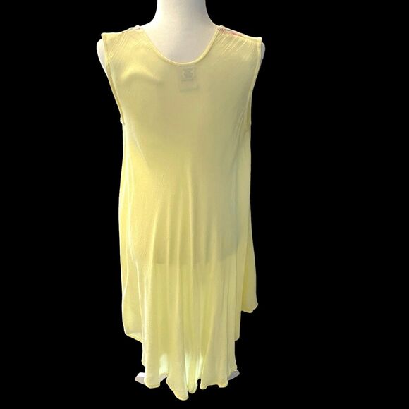 Fairy Butterfly Dress Free Size Yellow Rayon Boho A-line Flowy Festival Beaded - Picture 3 of 11